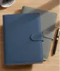 PU Leather Portable Notebook Lourde-Waef Buckle Ring Scay A5 Business Notebook Office A5 Workbook Gift Set 240307