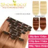 Erweiterungen ShowcoCo Haarerweiterung 100% Remy -Clip in menschlichen Haarverlängerungen Koreanische Haarklammern Silky gerade Clip in Haaren