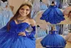 2020 Vintage Royal Blue Princess Abiti Quinceanera Applique in pizzo con perline Sweetheart Laceup Corsetto Indietro Sweet 16 Abiti Prom Dre2688680