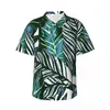 Chemises décontractées pour hommes Feuilles de palmier Chemise de plage verte Homme Forêt tropicale Imprimer Été Manches courtes Design Nouveauté Blouses surdimensionnées Cadeau