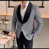 Męskie garnitury Plaid Patchwork Sucible Juby Slim-Fit Fashion Business Casual Blazer Party Banquet Społeczny odzież męska