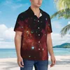 Męskie koszule na nocne niebo nadruku hawaje koszula męska plaża moda Orion mgławica krótkie rękawowe design streetwear luźne bluzki