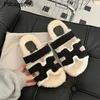 Designer Sandals Chypres Sandals Womens 2024 Spring and Autumn New Lamb Hair Second Uncle Shoes Mens Velcro Thick Sole One Line Out Wearing Ugly Cute