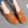 Oxfords 2023 New Women Oxford Shoes Flats Casual Shoes Pu Leather Round Toe Flat Heel Business Shoes Korean White Shoes