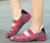 Zomer Designer Dames Sandalen met elastische band handgeweven schoenen comfort Casual platte sandalen met zachte zool vrouwelijke vismond vrouwelijke antislip strandschoenen