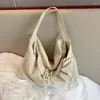 Totes Borsa di tela da donna casual di grande capacità per borsa da spalla femminile di design per il tempo libero Grande shopping bianco