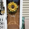 Decorative Flowers Sunflower Fabric Garland Front Door Wall Hanging Home Indoor Bedroom Outdoor Warm Pastoral Thanksgiving Decoration