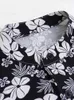 Casual Dresses Black White Floral Print Dress for Women Stand Collar Fjäril