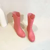 HBP Non-Brand Botas de Lluvia Altas y Simples a la Moda, Zapatos de Agua de Trabajo Antideslizantes Impermeables y Resistentes al Desgaste para Mujeres y niñas