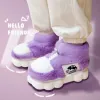 Hausschuhe Frauen Baumwollschuhe Winter warme Schuhe Plüschfutter im Innenpaar Slides Plattform hohe Top -Schneestiefel Frau männlicher Haus Slipper