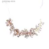 Diadèmes AiliBride Fleur Perle Cristal Bandeau Mariée Mariage Cheveux Vigne Femmes Bijoux De Cheveux De Mariée Casque De Mariage Accessoires De Cheveux Y240319