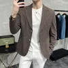 Men's Suits Plaid Suit One-piece Business Casual Formal Dress Fashion Trend Couple Groom Wedding Top