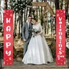 Party Decoration 1 Pair Valentine's Day Couplet Eye-Catching Clear Pattern Door Hanging Banner For Home Holiday