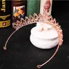 Tiaras luksusowa panna młoda kryształowa księżniczka korona ślubna akcesoria baroque retro różowe złoto koronę dhinestone welon.