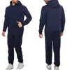 Classic Mens Solid Color Tracksuit Hooded Sweatshirts and Jogger Pants High Quality Male Daily Casual Sports Hoodie Jogging Suit 240312