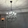 Chandeliers Rustic Orb Chandelier Farmhouse Kitchen Island Led Bar Light Crystal Loft Retro Black Round Lamp