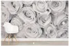 Sfondi Carta da parati floreale personalizzata Rosa Nebbia Murale per soggiorno Camera da letto Sfondo Muro Decorazione della casa
