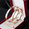 Com chave de fenda pulseira parafuso bangle designer mulheres homens jóias prata rosa titânio aço 18k banhado a ouro pulseiras de diamante branco de alta qualidade cor não desbotada