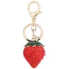 Keychains Strawberry Keychain Pendant Keyring For Women Men bil nyckelhållare gåva