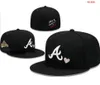 2024 Baseball Braves Chapeaux ajustés Classic World Series Hip Hop Sport SOX Full Closed LA NY Caps Chapeau 1995 Stitch Heart "Série" " Love Hustle Flowers a0