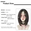 Synthetic Wigs Lace Wigs 7JHH WIGS Short Bob Middle Part Straight Wig For Women Black Shoulder Length Heat Resistant High Temperature Crochet Hair 240329