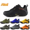 2024 Sports Outdoors Men Sapatos Black Unisex couro roxo amarelo de luxo feminino Menns tênis treinadores 36-46