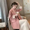 Stagione primaverile e autunnale Nuova edizione coreana Internet Cappotto piccolo rosso rosa da donna doppio petto ampio casual