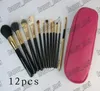 Usine directe DHL nouveaux outils de maquillage accessoires pinceaux 12 pièces brosse avec pochette en cuir rose 4381159