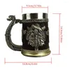 Tasses Viking Beer Mug Résine Whisky Tankard 600ml Café Cool Barrel Tasse Antique Hommes Pour La Fête