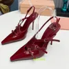 Luxury slingback sandals fashion high heels dress shoes sexy elegant designer women black buckle kitten heel wedding shoes