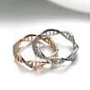 Bagues de cluster en acier inoxydable DNA Double Helix Twist Ring pour femmes hommes taille 5-10
