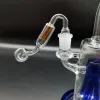 Glass Oil Burner Water Pipe Thickness Double Layer Filter Cooker Joint 14mm Male For Bong Oil Dab Rig LL