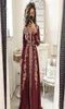 Robes de soirée musulmanes une ligne col en V manches longues dentelle perlée dorée Dubaï Abaya saoudien arabe marocain longue robe de soirée robe de bal 4986769