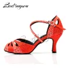 Scarpe Ladingwu Dance Red Dance Women Donne Soft Ballroom Dance Scarpe da ballo Rosso Rhinestone Salsa Dance Scarpe Tanne 6/7.5/8.5/9/10cm