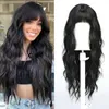 Synthetic Wigs Lace Wigs Long Synthetic Wigs Classic Elegant Style Black Wig Hair with Bangs for Girls and Ladies Natural Fiber Cosplay 240328 240327