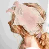 Bandanas malha chá festa chapéu noiva grampo de cabelo fascinadores para mulheres acessório artificial