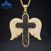 Testeur personnalisé S Sier 10K 14K, or massif VVS Moissanite diamant Hip Hop, bijoux pendentif croix, 100% réussi