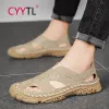 Sandals CYYTL Men's Sandals Slip On Closed Toe Hiking Leather Summer Loafers Sports Outdoor Beach Casual Walking Comfortable Male Shoes