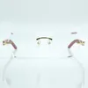 Modische transparente Gläser im Mikroschliff 8300817 mit Bügel aus natürlichem Tigerholz oder rotem oder grünem Holz, Größe 18–135 mm