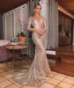 Gold Evening Dress Long Shinny 2023 New Open Neck Women Elegant Straps Sequin Mermaid Maxi Prom Party Gown Abendkleider Robe De So8955649