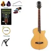 Guitar 6 String Silent Electric Acoustic Guitar 39inch Silence Folk Guitar Natural Color Round Edge Good Handicraft