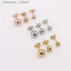 Stud Prezzo di fabbrica Orecchini a bottone a sfera 4mm 6mm 8mm Orecchini a cerchio Vendita combinata a tre paia Gioielli in acciaio inossidabile lucidato fine LH1026C24319