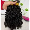 Extensions Kinky Curly I Tip Human Hair Extension Curly Hair Stick I Tip Haar Afro -Amerikaanse Microlinks Fusion Hair Pre -gebonden 100st