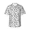 Camisas casuais masculinas camisa de impressão de cachorro branco pinscher silhueta novidade havaí masculino manga curta praia design de moda blusas de grandes dimensões