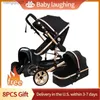 Barnvagnar# lyxig babyvagn 3 i 1 stabil aluminium ram bärbar barnvagn barnvagn nyfödd basinet gratis frakt l240319