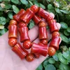 가닥 도매 Shanggu Warring States Red Agate 동일한 재료 대나무 남성 팔찌