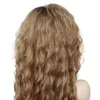 Synthetische pruiken Cosplaypruiken GNIMEGIL Synthetische lange golvende pruiken voor vrouwen Honingblonde pruik Watergolfpruiken Cosplaypruiken Ombre Krullend haar Donkere wortels Natuurlijke pruik 240327