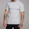 Polo à manches courtes pour hommes, nouveau Style de styliste, Slim, couleur unie, col montant, décontracté, en coton, vêtements pour jeunes