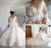 Luxury 2021 Wedding Dresses Bridal Gowns 3D Floral Lace Appliqued Beaded Long Sleeve Country Style Vestidos De Novia6245218