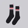 Men's Socks Korean Fashion Street Hip Hop Skateboard Classic Striped Mid Tube Solid Color Breathable Pure Cotton